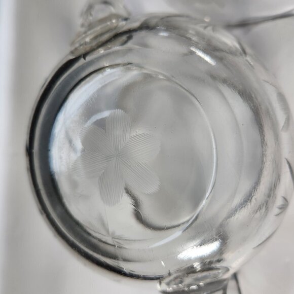 Cream and Sugar Set Vintage Lead Crystal Etched Flowers Heavy Glass - Picture 15 of 16